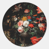 Sticker Rond Abraham Mignon Le Bouquet Renversé. Floral (Devant)
