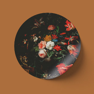 Sticker Rond Abraham Mignon Le Bouquet Renversé. Floral