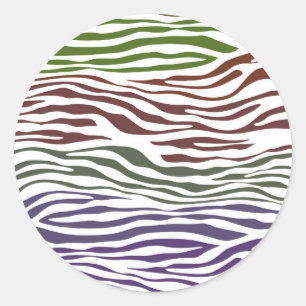 Sticker Rond Abrégé sur coloré zèbre