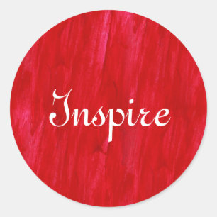 Sticker Rond Abrégé sur et aquarelle sans couture rouges