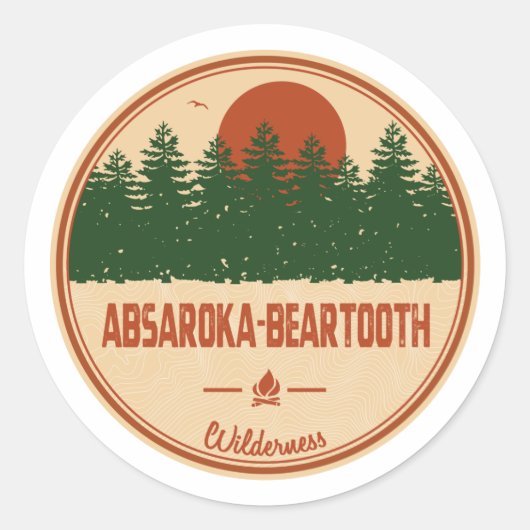 Sticker Rond Absaroka - Beartooth Wilderness Montana Wyoming (Devant)