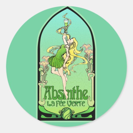 Sticker Rond Absinthe Art Nouveau (Devant)