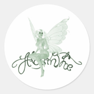 Sticker Rond Absinthe Art Signature Fée verte - Absinthe