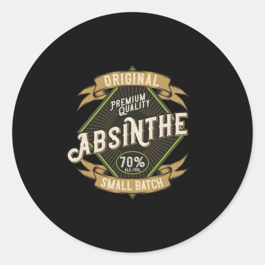 Sticker Rond Absinthe - Fée verte - 04 - foncé (Devant)