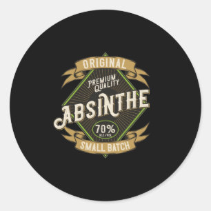 Sticker Rond Absinthe - Fée verte - 04 - noir