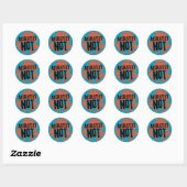 Sticker Rond Absolument pas, Grunge Orange et Bleu (Feuille)