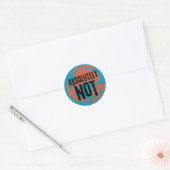 Sticker Rond Absolument pas, Grunge Orange et Bleu (Enveloppe)