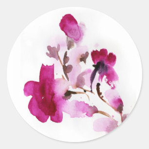 Sticker Rond Abstract floral watercolor paintings