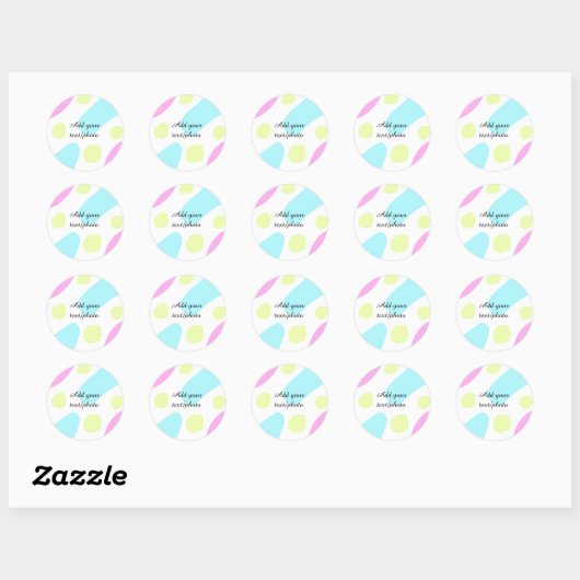 Sticker Rond Abstract geometric shapes pastel add name photo ba (Feuille)