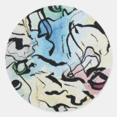 Sticker Rond Abstract Ink (Devant)