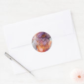 Sticker Rond Abstract Purple Orange Gold Marble Alcohol Ink  (Enveloppe)