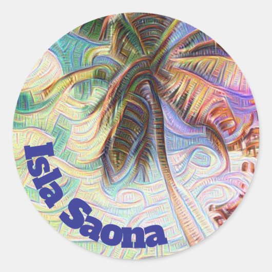 Sticker Rond Abstract Rainbow (Devant)
