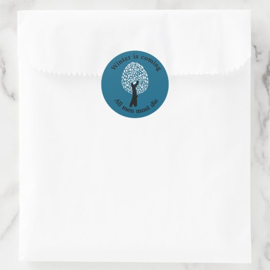 Sticker Rond Abstract Winter Tree (Sac)