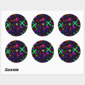 Sticker Rond Abstrait (Feuille)