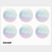 Sticker Rond Abstrait aquarelle peint à la main arrière - plan (Feuille)