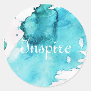 Sticker Rond Abstrait aquarelle peinte à la main arrière - plan