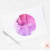 Sticker Rond Abstrait aquarelle peinte à la main arrière - plan (Enveloppe)