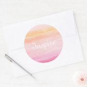 Sticker Rond Abstrait aquarelle peinte à la main arrière - plan (Enveloppe)