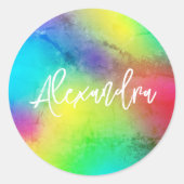 Sticker Rond Abstrait Artistic Vibrant Gradient personnalisé (Devant)