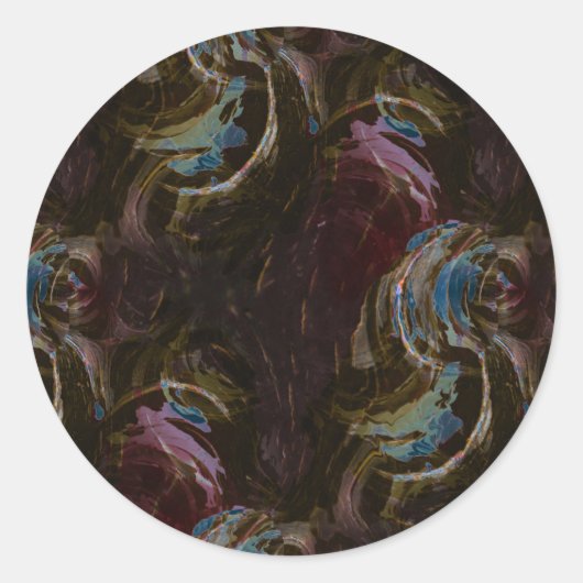 Sticker Rond Abstrait atomique noir rétro (Devant)