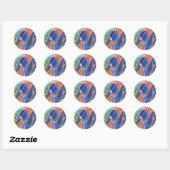 Sticker Rond abstrait "Colour Rush" (Feuille)