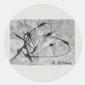 Sticker Rond Abstrait de cygne noir (Devant)