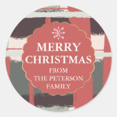 Sticker Rond Abstrait editable brushstrokies or rouge Noël (Devant)