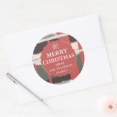 Sticker Rond Abstrait editable brushstrokies or rouge Noël (Enveloppe)