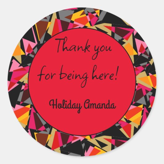 Sticker Rond Abstrait, géométrique, triangles, géométrique (Devant)