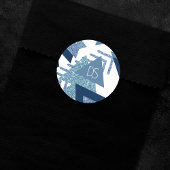 Sticker Rond Abstrait Luxueux des Années 80 | Monogramme Turquo