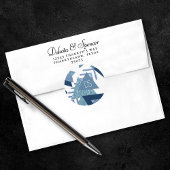 Sticker Rond Abstrait Luxueux des Années 80 | Monogramme Turquo