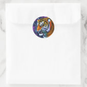 Sticker Rond Abstrait Majestic Predator Tiger (Sac)