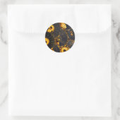 Sticker Rond Abstrait Nautilus motif jaune or (Sac)