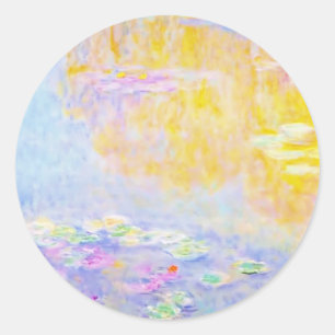 Sticker Rond abstrait, nénuphars de Monet 7