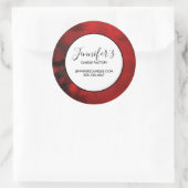 Sticker Rond Abstrait noir et rouge moderne - Affaires (Sac)