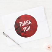 Sticker Rond Abstrait noir et rouge moderne - Merci (Enveloppe)