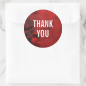 Sticker Rond Abstrait noir et rouge moderne - Merci (Sac)