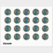 Sticker Rond Abstrait-om-4 (Feuille)