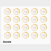 Sticker Rond Abstrait Pastel Jaune Orange Quel Âge Anniversaire (Feuille)