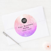 Sticker Rond Abstrait Pastel Rose Sun (Enveloppe)