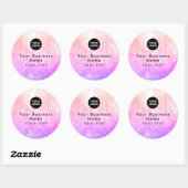 Sticker Rond Abstrait Pastel Rose Sun (Feuille)