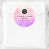 Sticker Rond Abstrait Pastel Rose Sun (Sac)