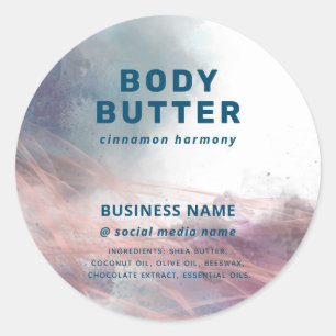 Sticker Rond Abstrait produit d'encre artistique moderne contem