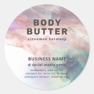 Sticker Rond Abstrait rose or moderne produit d'encre artistiqu