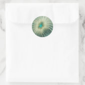 Sticker Rond Abstrait Sage Green Imaginaire Fleur Fractal Art (Sac)