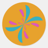 Sticker Rond Abstrait simple Motif de vol papillon (Devant)