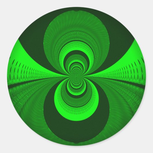 Sticker Rond Abstrait vert clair Motif Kaleidoscope Super (Devant)