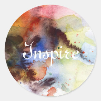 Sticker Rond Abstraite aquarelle grunge texture avec peinture