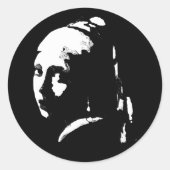 Sticker Rond Abstraite fille avec oreille perle (Devant)