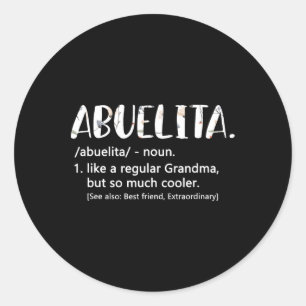 Sticker Rond Abuelita Chemises Pour Femmes Fête Des Mères Idée